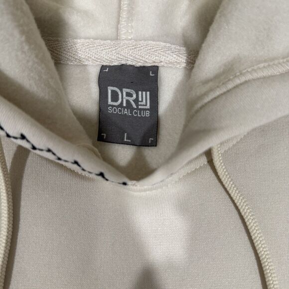 Men’s DR Social Club Contrast Stitch Hoodie – Off White Sz Large - Picture 3 of 10